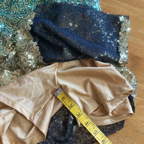 Revolution “Girls Night Out” Green Gold Sequin Girls Dance Dress Size SA - Picture 7 of 9